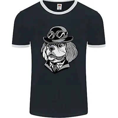 Buy Steampunk King Charles Spaniel Cavelier Mens Ringer T-Shirt FotL • 12.49£