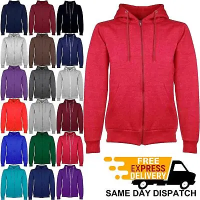 Buy Mens Plain Hoodie Fleece Knit Zip Up Hoody Jacket Hooded Sweatshirt Zipper Top • 6.49£