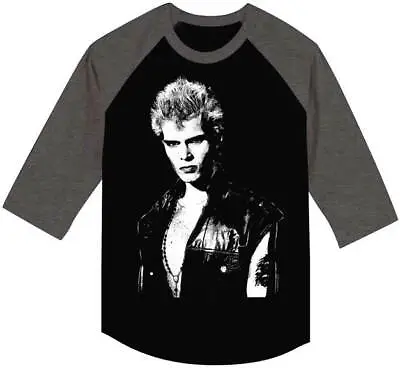 Buy Billy Idol Leather Vest Black & White Adult Raglan T Shirt Official Music Merch • 44.68£