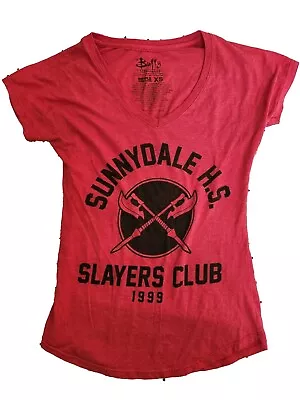 Buy Buffy The Vampire Slayer T-shirt Sunnydale H.S. Slayers Club Womens X-Small Axes • 4.02£