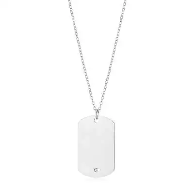 Buy Men's Stainless Steel Dog Tag Necklace Created With Zircondia® Crystals • 8.99£