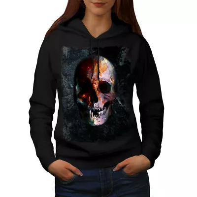 Buy Wellcoda Skull Head Evil Grave Womens Hoodie, Devil Casual Hooded Sweatshirt • 31.99£
