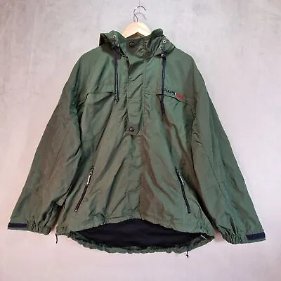 Buy Chaps Ralph Lauren Jacket Mens Large Green Pullover 1/2 Zip Hooded Windbreaker • 49.99£