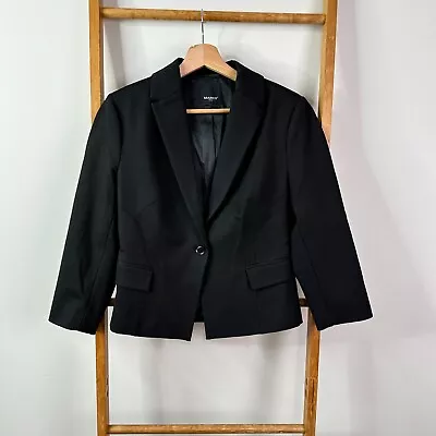 Buy Marcs Blazer Jacket Womens 10 Black Long Sleeve Single Button Slim Fit • 12.62£