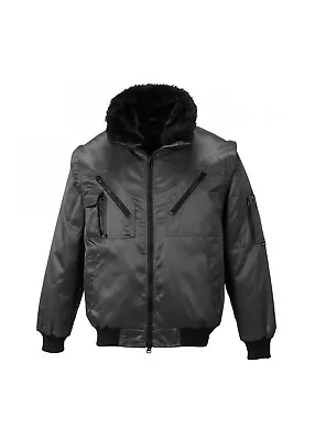 Buy Portwest Men's Pilot Jacket BLACK 2XL FREE P&P • 22.99£