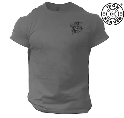 Buy Unleash The Beast T Shirt Pocket Gym Clothing Bodybuilding Training Exercise Top • 10.99£