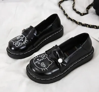 Buy Sanrio Hello Kitty Goth Boots Loafers Shoes Grunge Hello Kitty • 40£