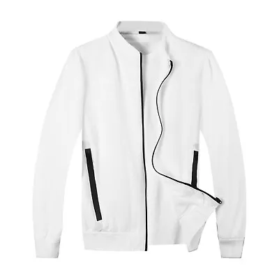 Buy Mens Bomber Jacket Long Sleeve Zipup Lightweight SoftshellOutdoor Coat Windbreak • 10.99£