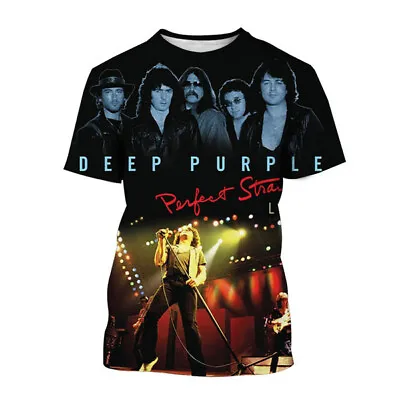 Buy Rock Band Deep Purple Unisex 3D Womens/mens Short Sleeve T-Shirt Casual Tops Tee • 9.59£