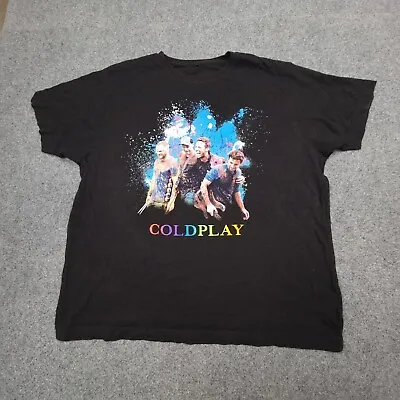 Buy COLDPLAY Shirt Mens 2XLARGE Black Short Sleeve 2017 Tour Concert Tshirt Size 2XL • 14.65£