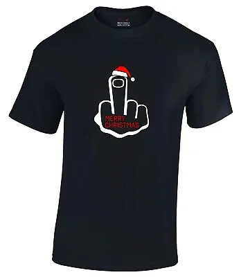 Buy Middle Finger Fu*k You Christmas T Shirt Xmas Funny Rude Joke  Sarcastic Comedy • 8.99£