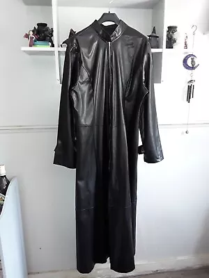 Buy Size 3xl Black Faux Leather Matrix Style Long Coat/dress Goth Cosplay • 28£