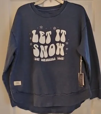 Buy Simply Southern Blue Sweatshirt  Size S Let It Snow (but Somewhere Else) Graphic • 30.88£