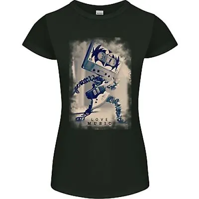 Buy Love Music Rock N Roll Guitar Womens Petite Cut T-Shirt • 9.99£