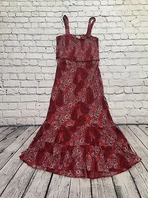 Buy KNOX ROSE Women’s Size Medium Red Maxi Dress,Festival/Boho/Gypsy/Hippie • 25.07£