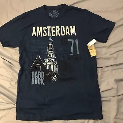 Buy Hard Rock Cafe T-shirt Amsterdam Est 71 Medium Blue 100% Cotton RRP €26.95 • 9.99£