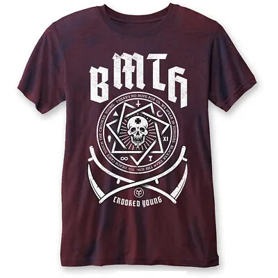 Buy Bring Me The Horizon - Crooked Young Navy/Red Band T-Shirt Official Merch • 15.56£