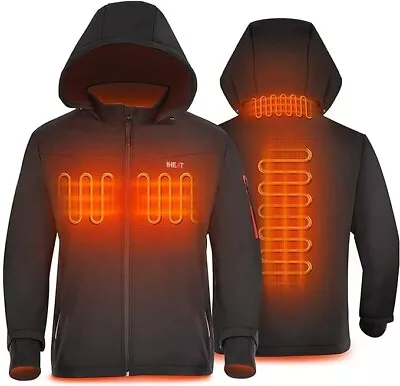 Buy L Heated Jacket For Men With 14400Mah Battery Detachable Hood Waterproof Lot 5 • 69.99£