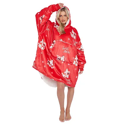 Buy Christmas Hoodie Oversized Blanket Sherpa Fleece Giant Comfy Hooded Sweatshirt • 10.99£