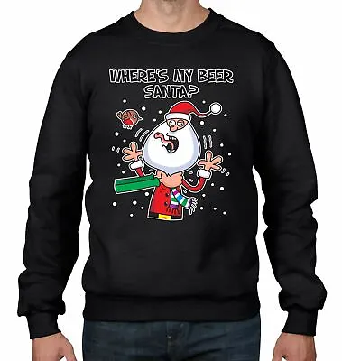 Buy Where's My Beer Santa Funny Christmas Men's Sweatshirt Jumper • 23.95£