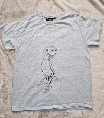 Buy Official Harry Potter Grey Dobby Round Neck T-shirt Size M • 5£