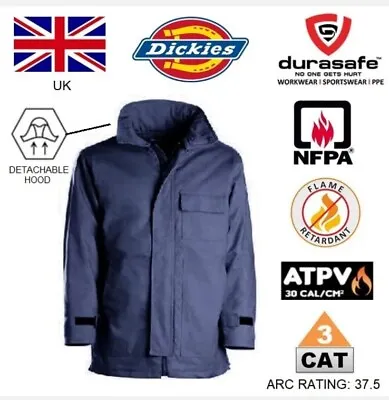 Buy Dickies Insulated Flame Retardant Blue Parka Jacket Coat & Hood, XL REG NEW❗️👌 • 39.99£
