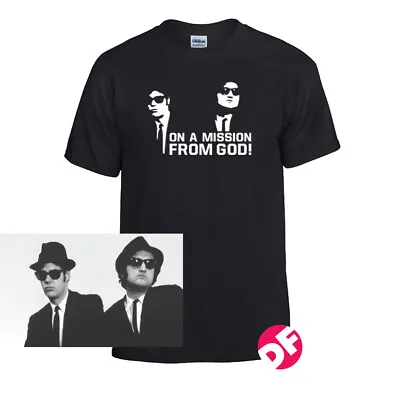 Buy Blues Brothers Tshirt Retro On A Mission From God Style BNWT All Sizes Party NEW • 12.99£