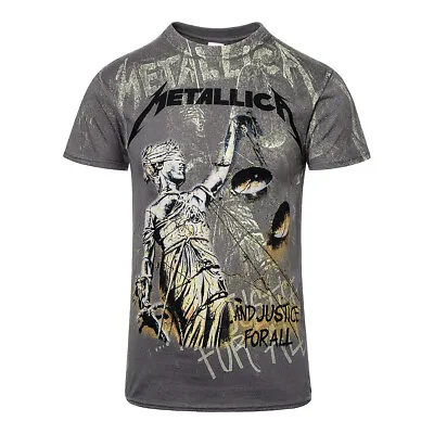 Buy Official Metallica Justice Neon T Shirt (Grey) • 27.99£