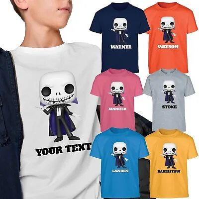 Buy Personalised Jack Skellington Kids & Adult T-Shirt Halloween Custom Name Tops • 7.99£