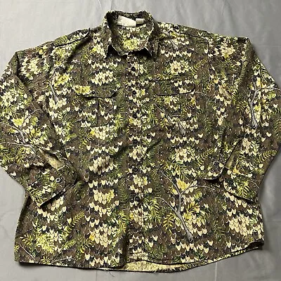 Buy Vtg Spider Oak Camo Shirt Men XXL Diamondhead Snake Pocket Cotton USA 80s • 38.60£