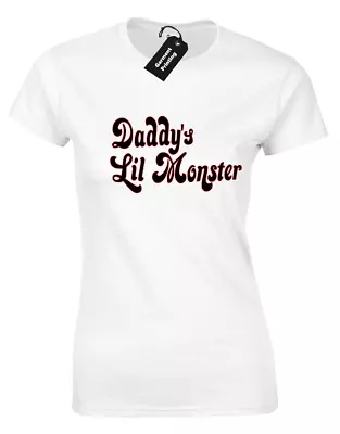 Buy Daddy's Lil Monster Ladies T-shirt Women Funny Harlequin Fancy Dress Squad (col) • 7.99£