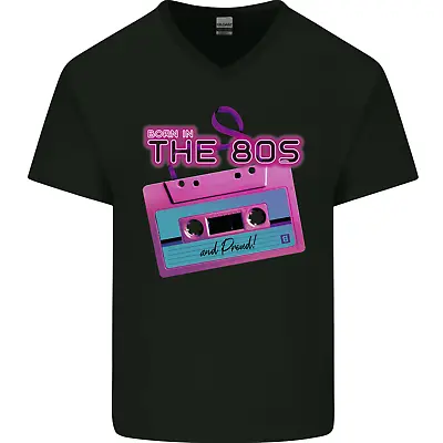 Buy Born In The 80s Funny Birthday Music 80's Mens V-Neck Cotton T-Shirt • 8.99£