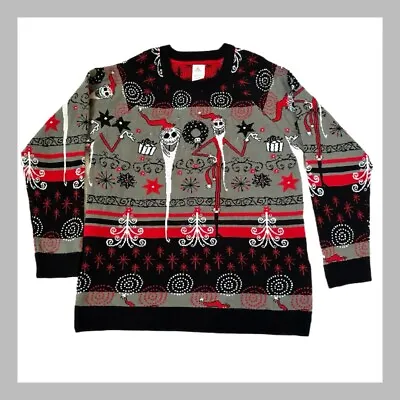 Buy ❤️Disney Jack Skellington Nightmare Before Christmas Holiday Lights Sweater XL❤️ • 37.90£