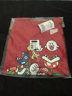 Buy Super Mario Red Boys Yoshi Bowser Game Master T-Shirt Large • 12.59£