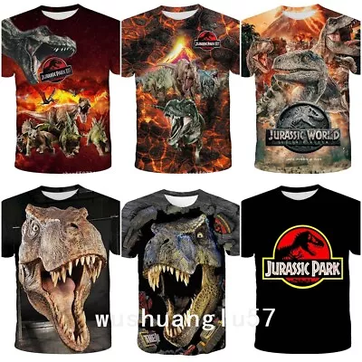 Buy Kids Adult 3D Jurassic World Dinosaur Casual Short Sleeve T-Shirt Tee Top Gift • 5.99£