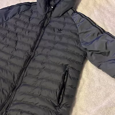Buy Adidas Originals Mens Padded Winter Puffer Jacket In Grey RRP £129.00 • 35£