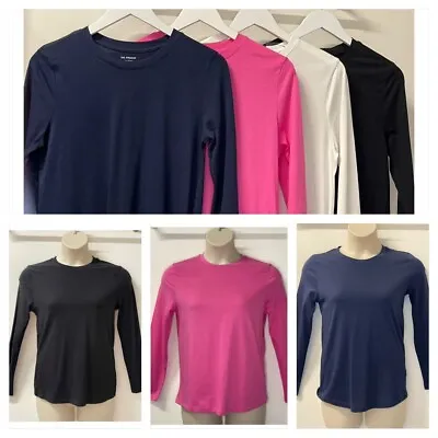 Buy MARKS & SPENCER Ladies Long Sleeve Crew Neck Straight Fit T Shirt Sizes 6-24 • 7.99£