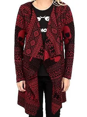 Buy Iron Fist My Christmas Drape Sweater Red Skulls Xmas Holiday Womens Xs-Xxl • 75.59£