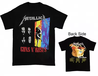 Buy 1992 Guns N Roses & Metallica Stadium Tour Black T-Shirt • 14.03£