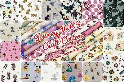 Buy Disney 100% Craft Cotton Fabric 140cm Wide - Licensed Characters 30 Design Print • 4.98£