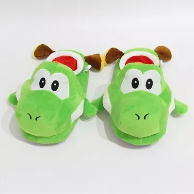 Buy Super Mario Bros Green Yoshi Soft Plush Slipper Home Unisex Adults Teens Size 8 • 10£