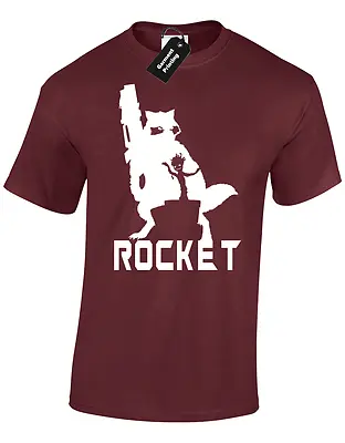 Buy Guardians Rocket Mens T Shirt Infinity Drax Baby Groot Wars Avengers Tee • 7.99£