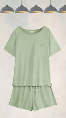 Buy Ex Hush Women’s Jamie Top And Short Pyjama Set In Sage Green • 14.99£