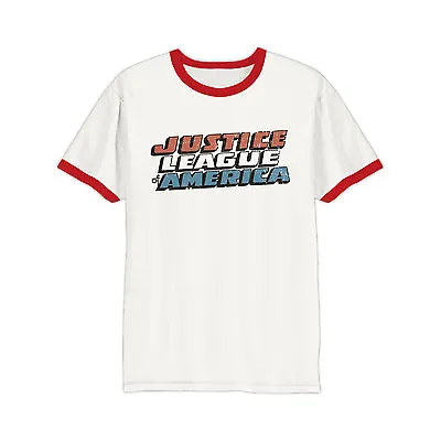 Buy Official Dc Comics Justice League Of America Vintage Symbol Ringer T-shirt (new) • 9.99£