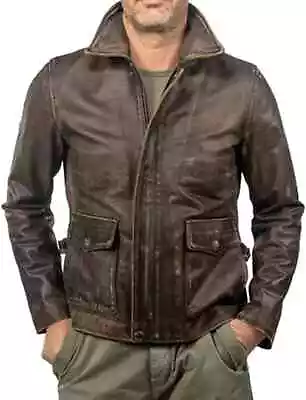 Buy Indiana Jones Harrison Ford Classic Genuine Distressed Cowhide Leather Jacket • 22.99£