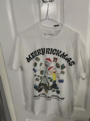 Buy Boohoo Man White XS Oversized Christmas Rick And Morty T Shirt • 4£
