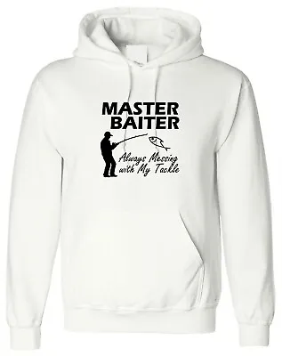 Buy Master Baiter Funny Fishing Hoodie Hoody Hood Rude Unisex Novelty Slogan Gift • 19.99£
