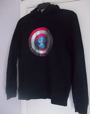 Buy Captain America Logo Black Hoodie Size M. Very Good Condition • 3.50£