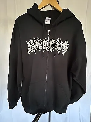 Buy Exodus - Logo / Baphomet - Size XL - Zip Up Hoodie Sweatshirt - Kragen Lum • 39.58£
