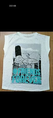 Buy New Ladies Hey Arnold #Friends Forever Cap Sleeve Tank White T-Shirt Size UK 12 • 6.49£